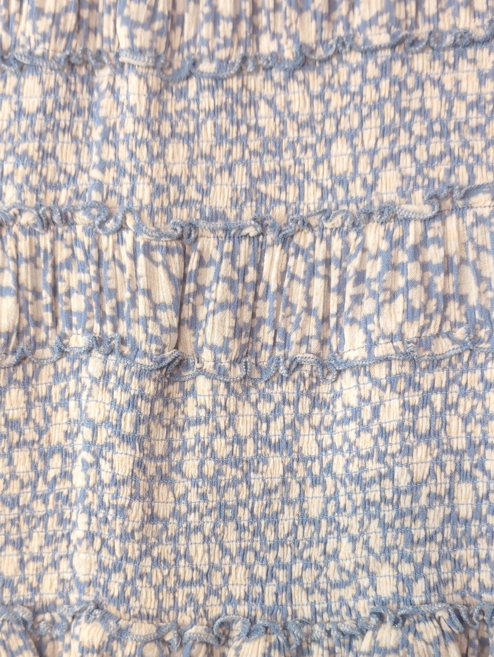 Ocean Drive Blue and White Floral Ruffle Mini Skirt - Picture 2 of 2